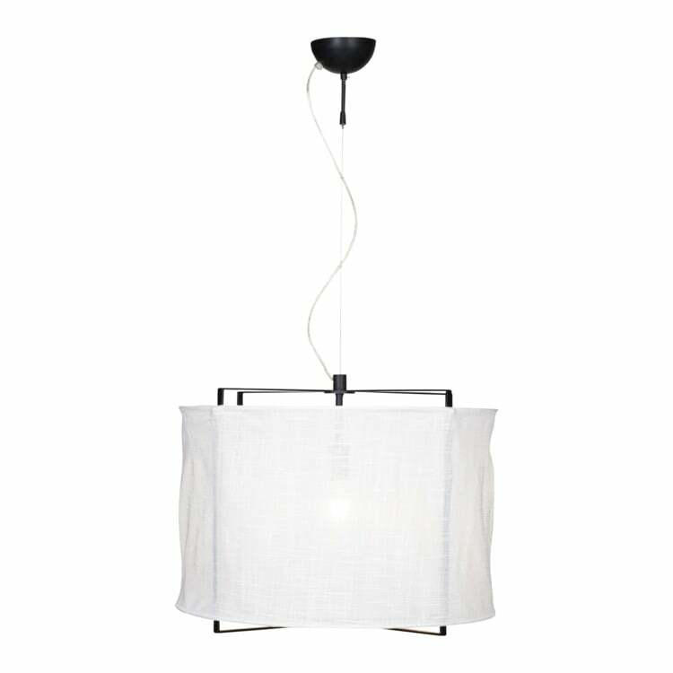 Lampe à suspension BOHONITO, matériau composite, blanc/noir