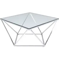 Couchtisch in Metall, Glas 80/80/45 cm