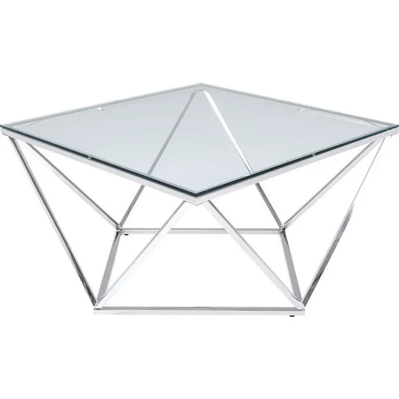 Couchtisch in Metall, Glas 80/80/45 cm
