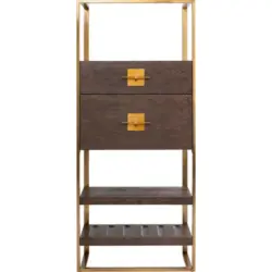 Barschrank in Braun, Messingfarben