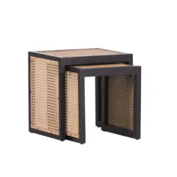 Beistelltischset in Holz, Metall 48/40/47 cm