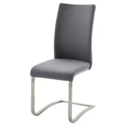 Schwingstuhl in Edelstahl Echtleder