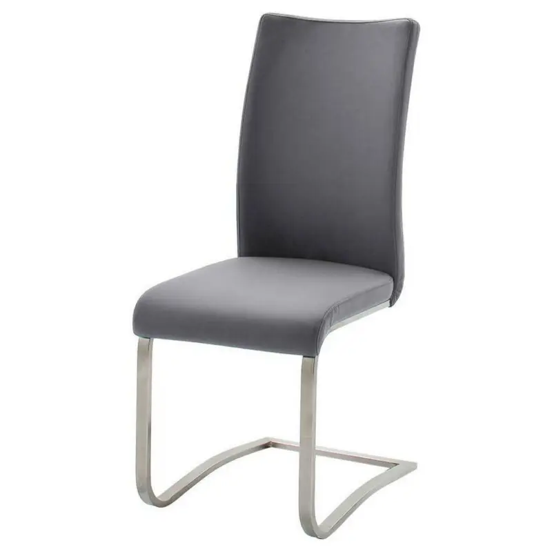 Schwingstuhl in Edelstahl Echtleder