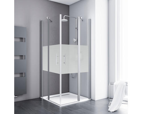 Eckeinstieg mit Drehtür Schulte Alexa Style 2.0 900x900x1920 mm Dekorglas Dezent aluminium