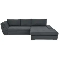 Ecksofa in Flachgewebe Grau