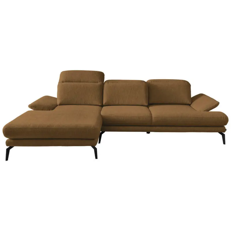 Ecksofa in Webstoff Schlammfarben