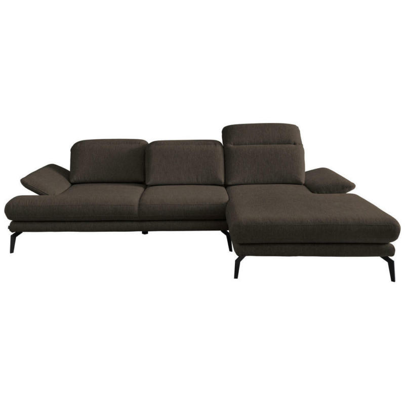 Ecksofa in Webstoff Dunkelbraun