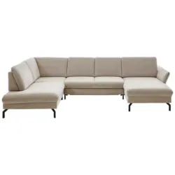 Wohnlandschaft in Velours Graubraun