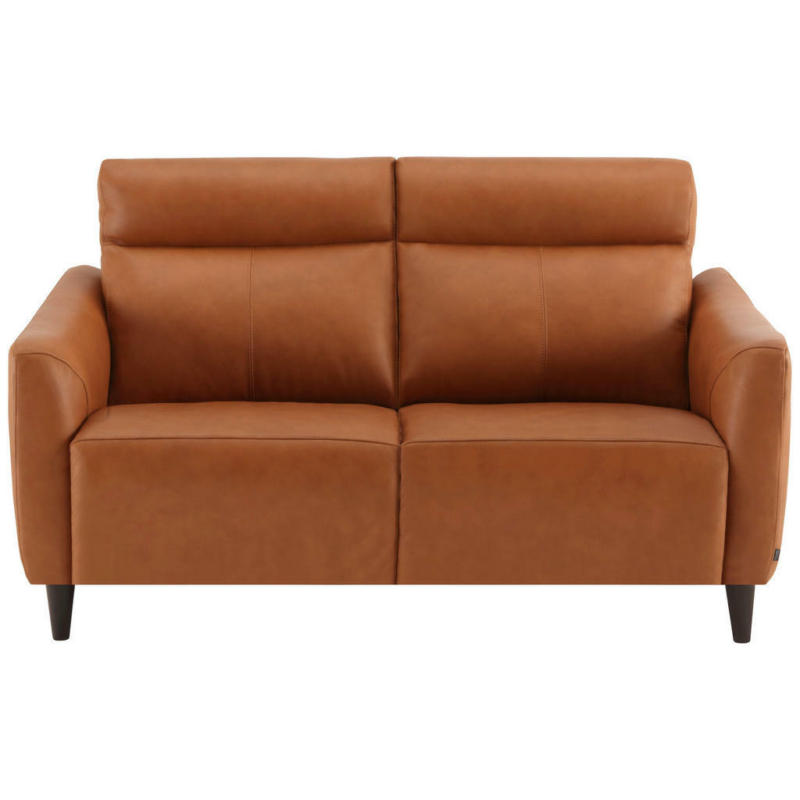 Zweisitzer-Sofa in Echtleder Hellbraun