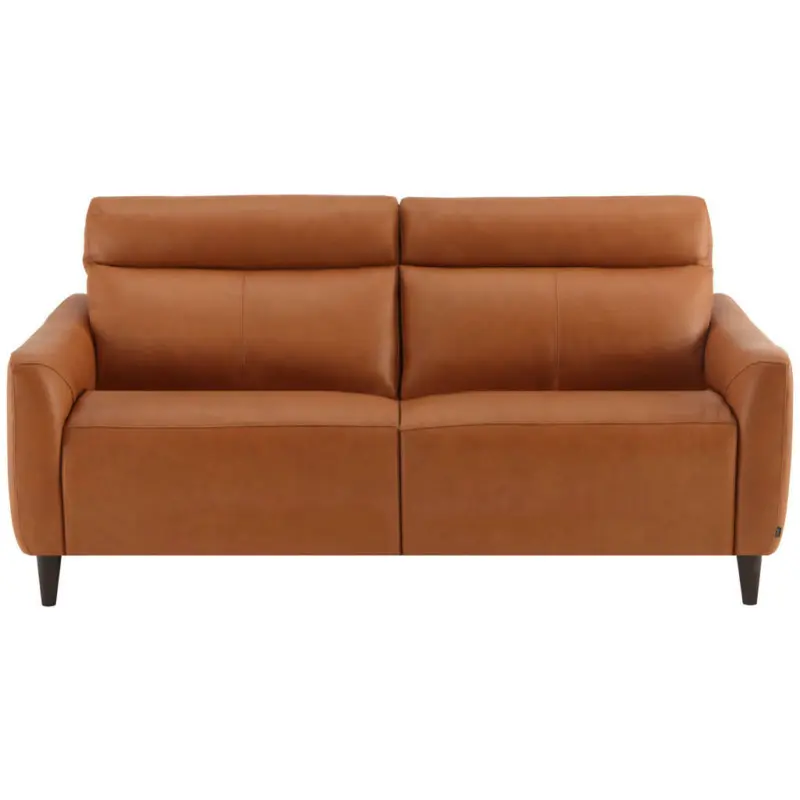 Dreisitzer-Sofa in Leder Hellbraun
