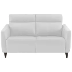 Zweisitzer-Sofa in Echtleder Weiß