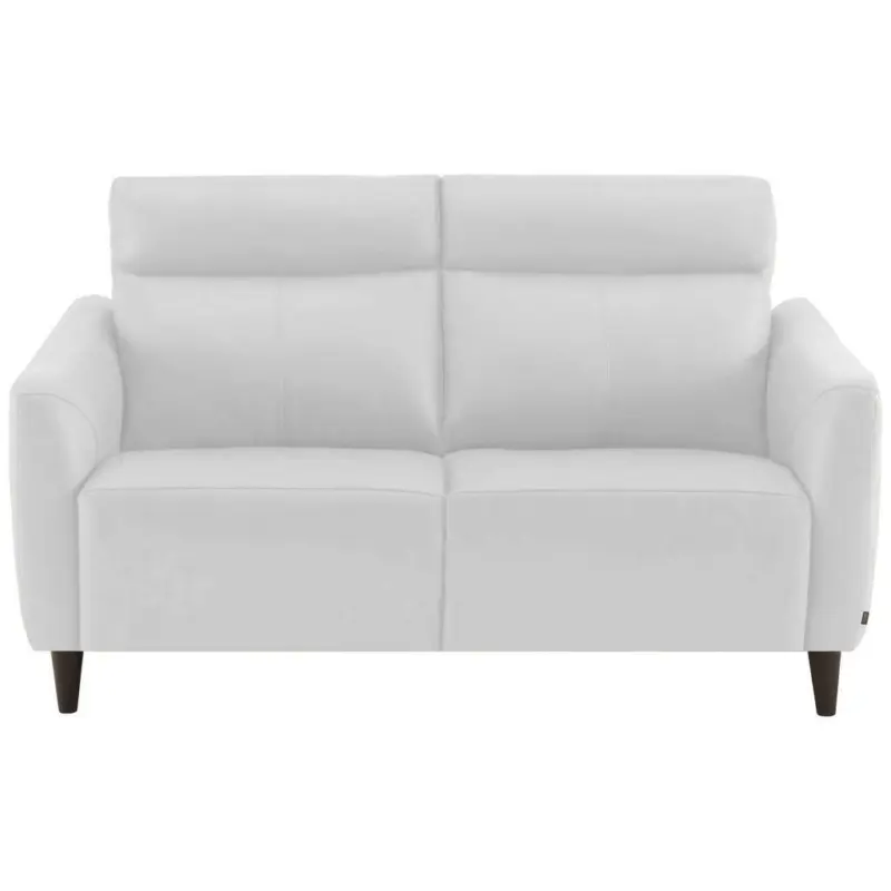 Zweisitzer-Sofa in Echtleder Weiß