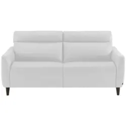 Dreisitzer-Sofa in Leder Weiß