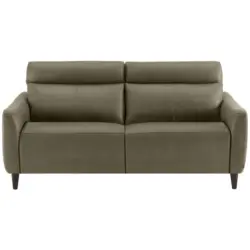 Dreisitzer-Sofa in Leder Grau