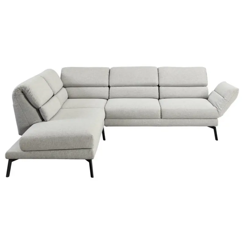 Ecksofa in Flachgewebe Hellgrau