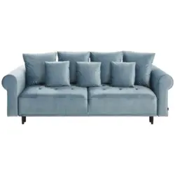 Bigsofa in Samt Hellblau