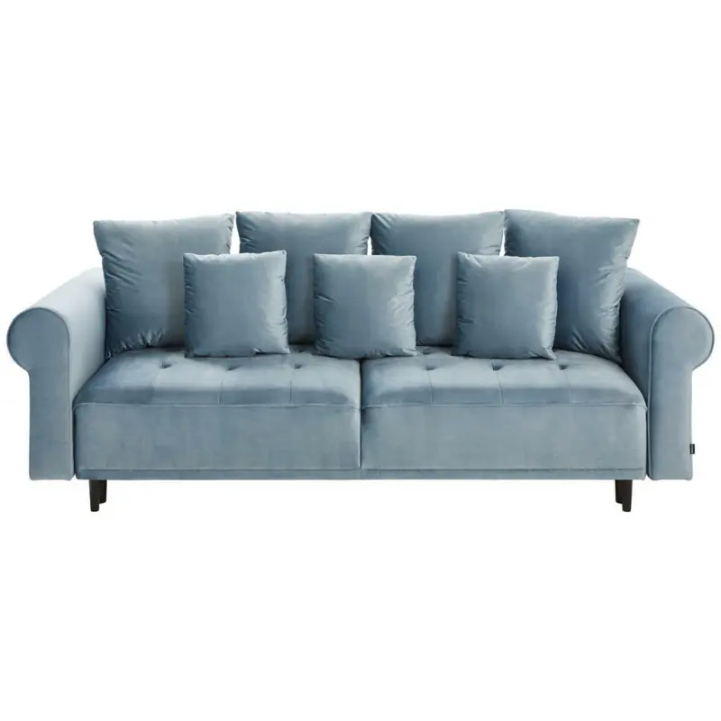 Bigsofa in Samt Hellblau