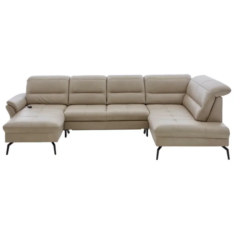 Wohnlandschaft in Echtleder Beige