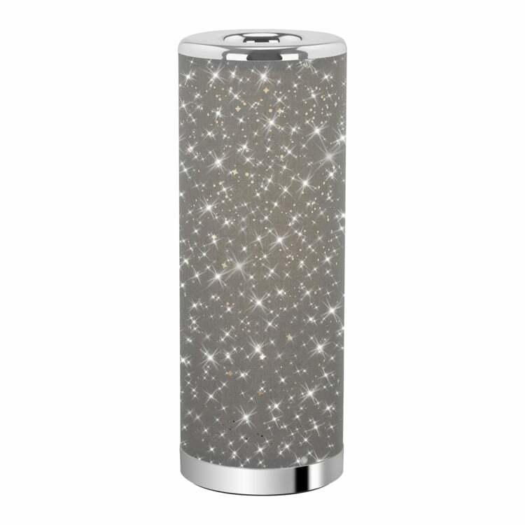 Lampe de table MOON & STARS, matériau composite, gris/couleur chrome