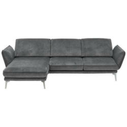 Ecksofa in Velours Grau