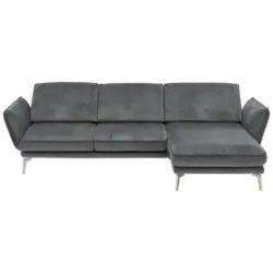 Ecksofa in Velours Grau