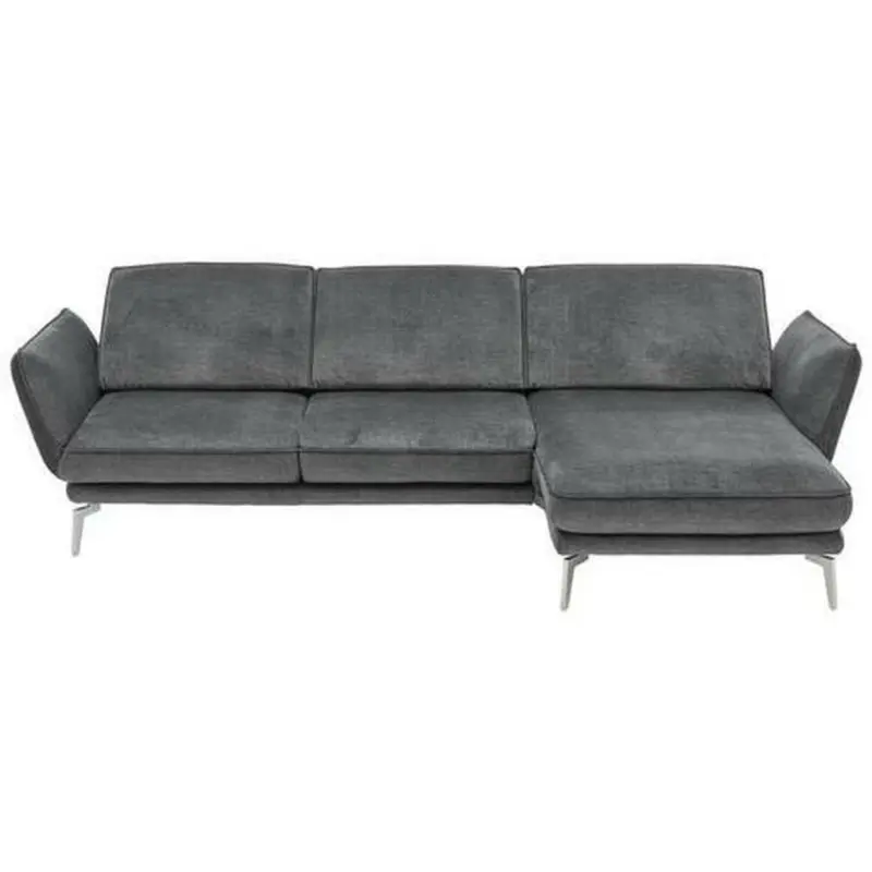 Ecksofa in Velours Grau