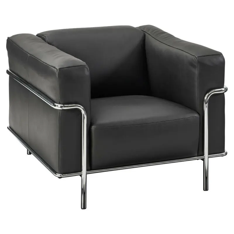 Sessel in Echtleder Schwarz