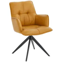 Armlehnstuhl in Eisen Echtleder pigmentiert