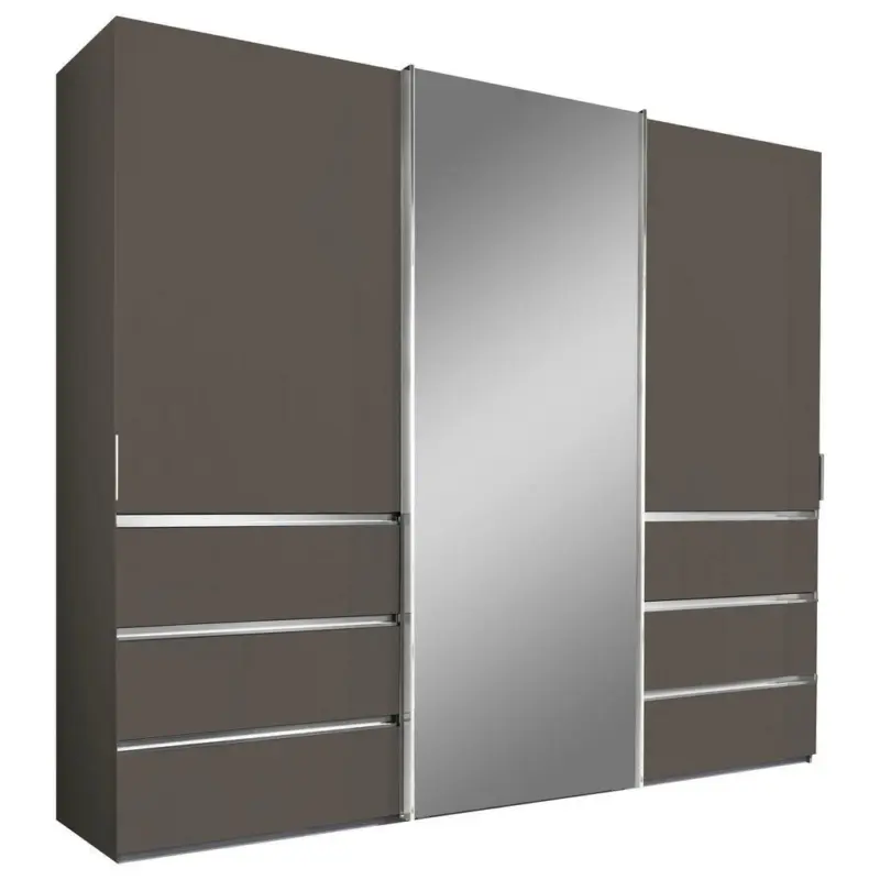 Schwebetürenschrank in Dunkelgrau