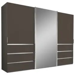 Schwebetürenschrank in Dunkelgrau