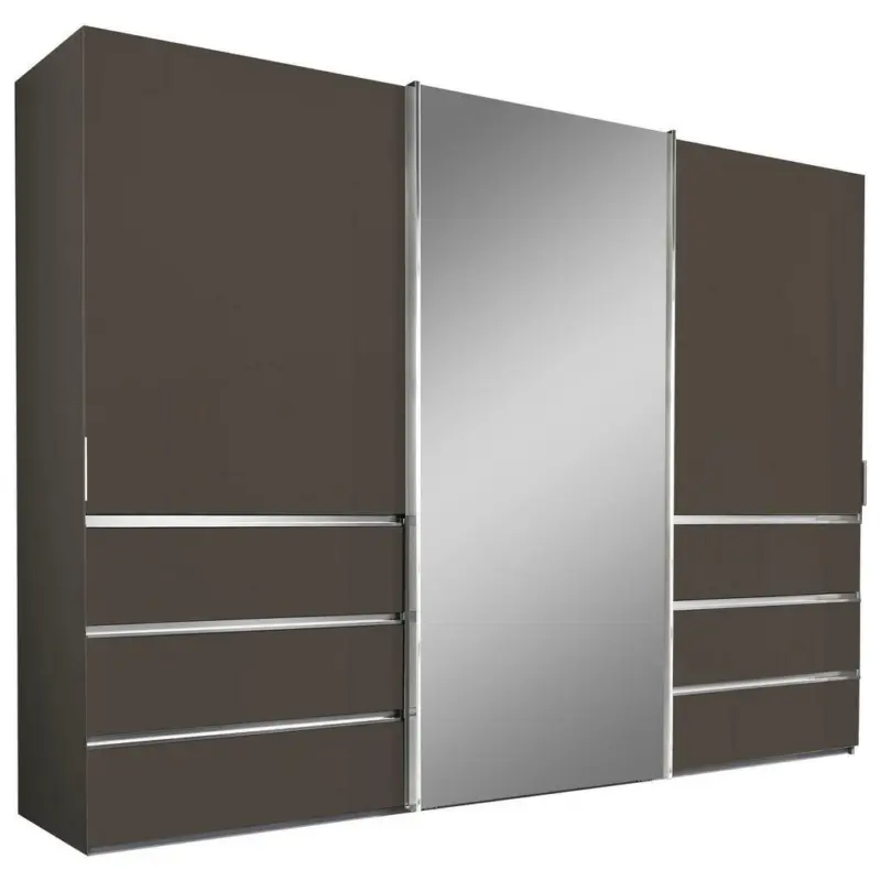 Schwebetürenschrank in Dunkelgrau