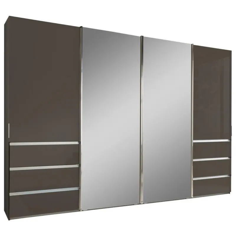 Schwebetürenschrank in Dunkelgrau
