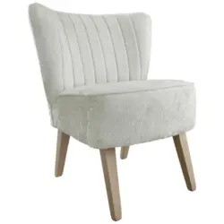 Sessel in Webstoff, Teddystoff Weiß