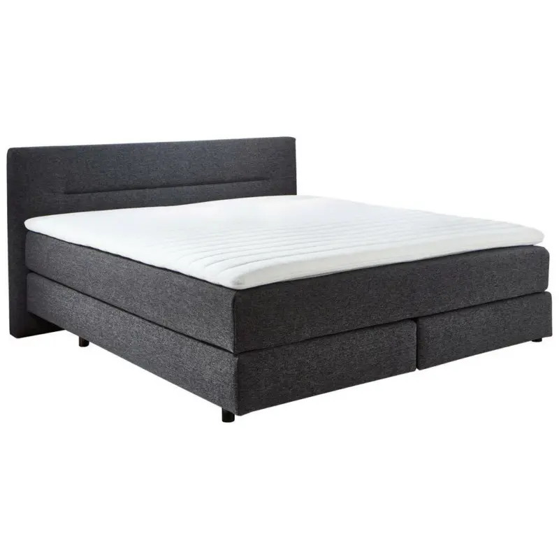 Boxspringbett 180/200 cm in Anthrazit, Schwarz