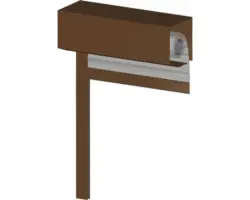 ARON Vorbaurollladen PVC grau 1350 x 565 mm Kasten Aluminium RAL 8003 lehmbraun Motor Rechts