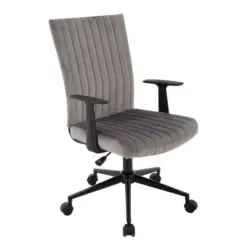 Drehstuhl in Samt Grau, Schwarz