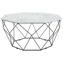 Couchtisch in Metall, Stein 84/84/43 cm