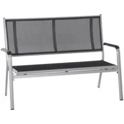 Gartenbank in Grau, Schwarz, Silberfarben