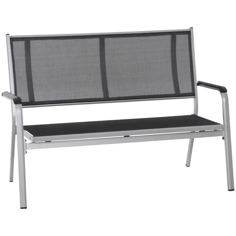 Gartenbank in Grau, Schwarz, Silberfarben