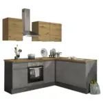 XXXLutz Lauterach - Ihr Möbelhaus bei Bregenz Eckküche 220/170 cm in Anthrazit, Grau, Eiche Artisan