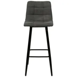 Barhocker in Metall, Textil Grau, Schwarz