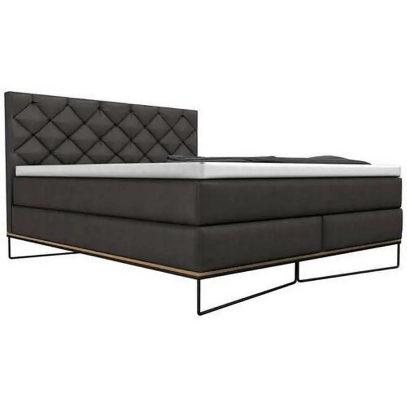 Boxspringbett 160/200 cm in Schwarz, Eichefarben