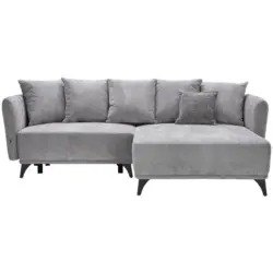 Ecksofa in Chenille Grau