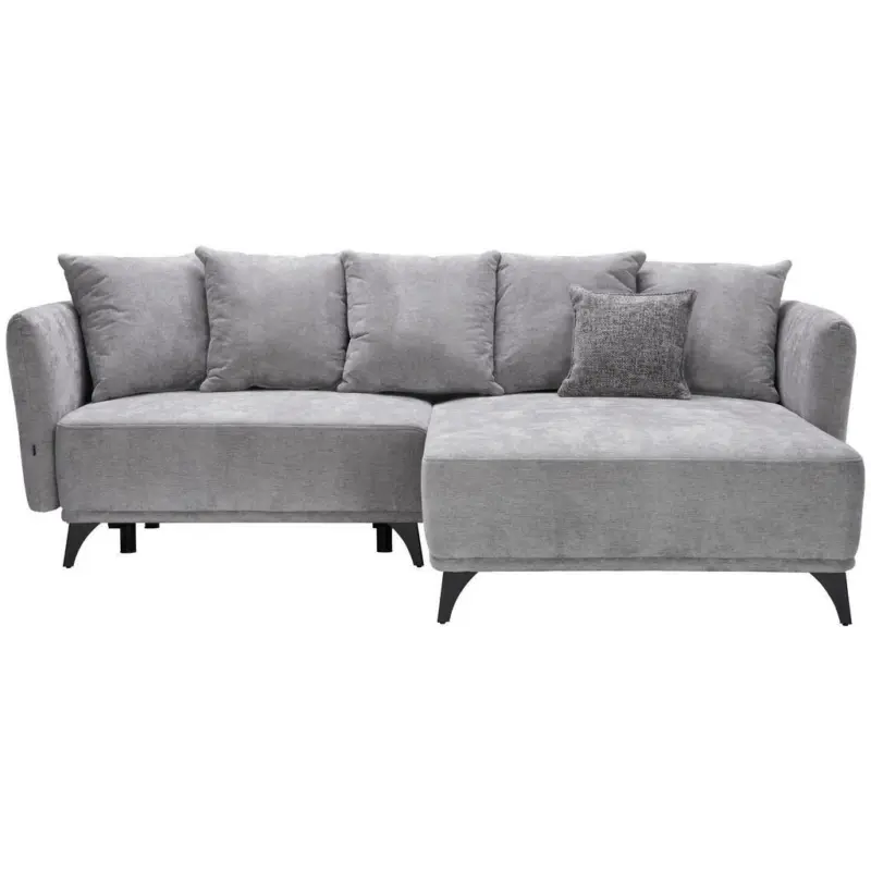 Ecksofa in Chenille Grau