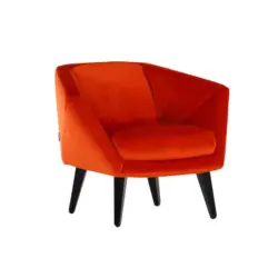 Sessel in Flachgewebe Orange, Rot