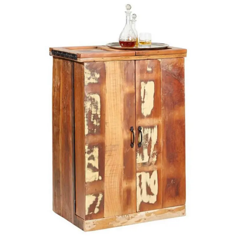 Barschrank in Multicolor, Dunkelbraun, Hellbraun