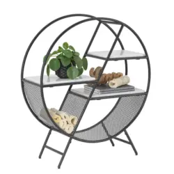 Regal 80/93/30 cm Schwarz, Weiß