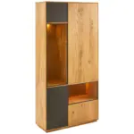 XXXLutz Lauterach - Ihr M&ouml;belhaus bei Bregenz Vitrine in massiv Wildeiche Anthrazit, Eichefarben