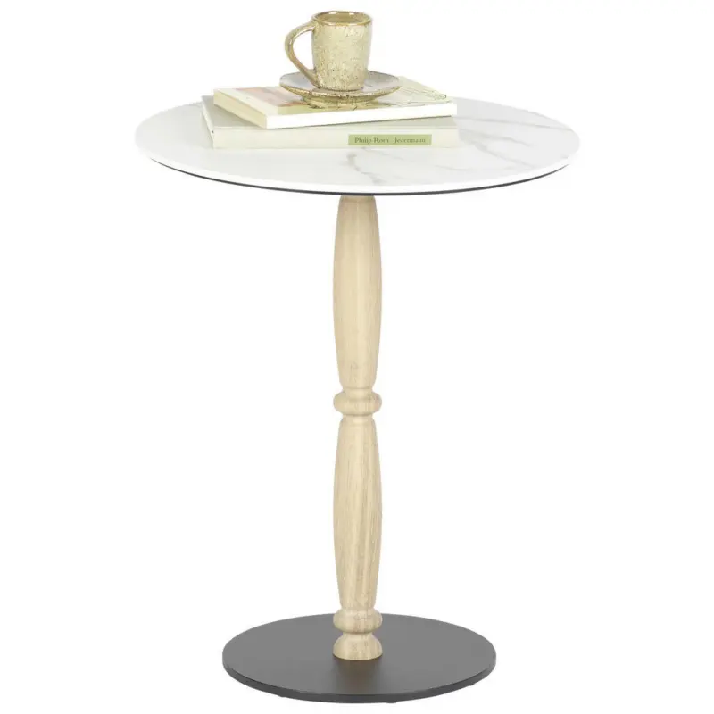 Beistelltisch in Holz, Metall, Keramik 40/40/48 cm