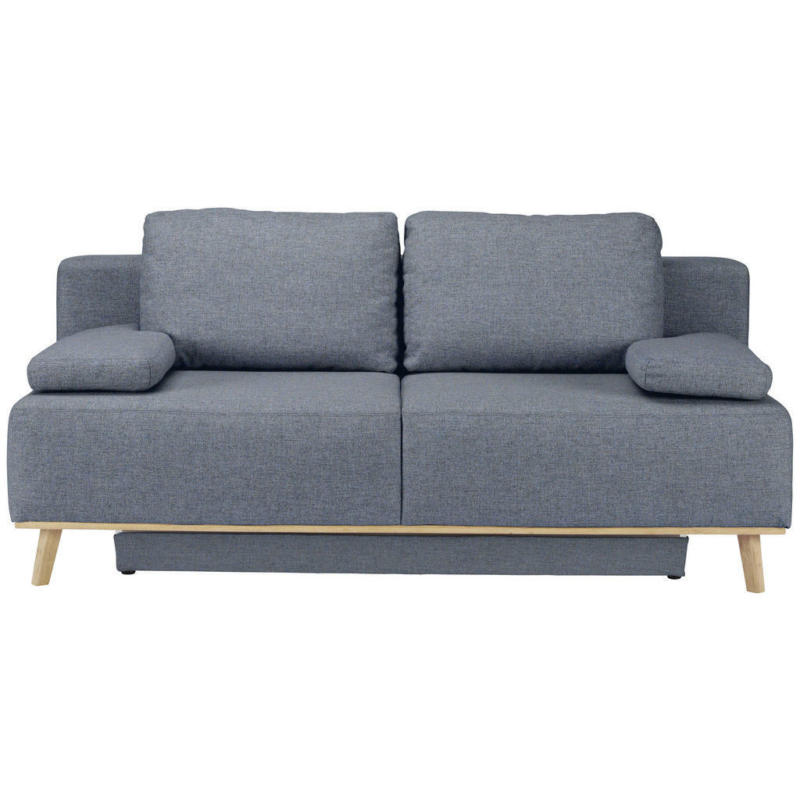 Boxspringsofa in Blau, Grau